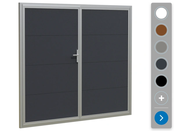 Dvojkrídlová garážová brána ETILA WIND | hladký panel | bežné farby