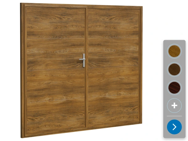 Dvojkrídlová garážová brána ETILA WIND | hladký panel | drevoimitácia