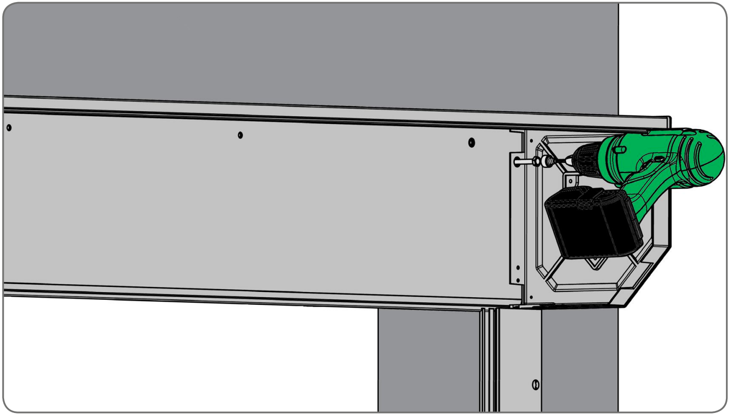 Krok 7 – Fixácia konštrukcie brány k stene