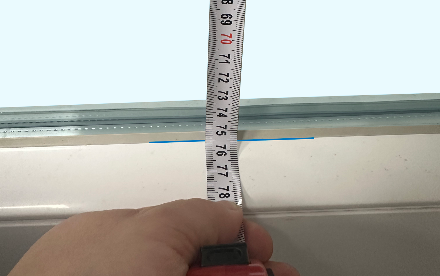 zameranie výšky vnútornej žalúzie - do